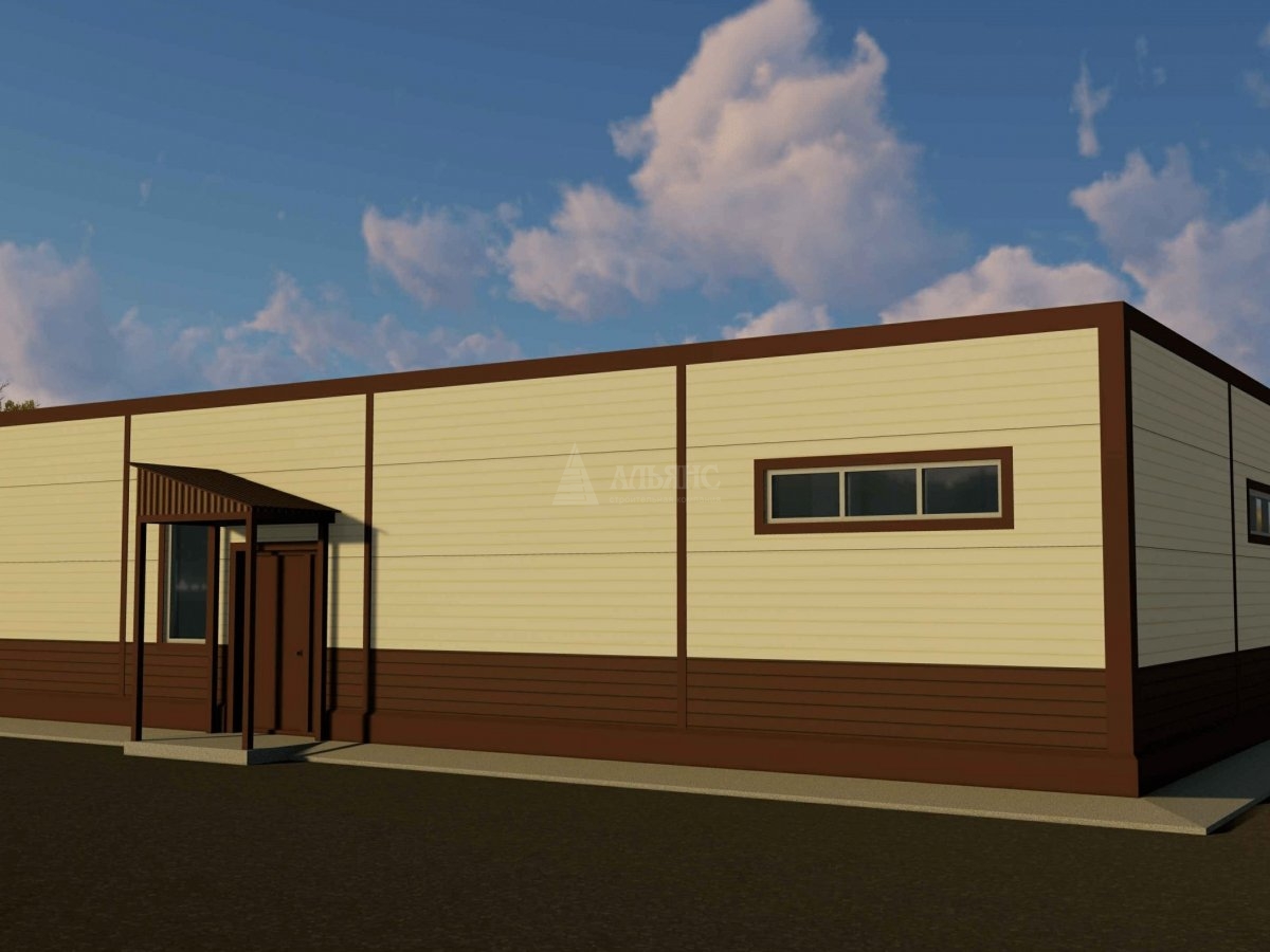 3D визуализация Офис с гаражом из сэндвич-панелей - фото 4