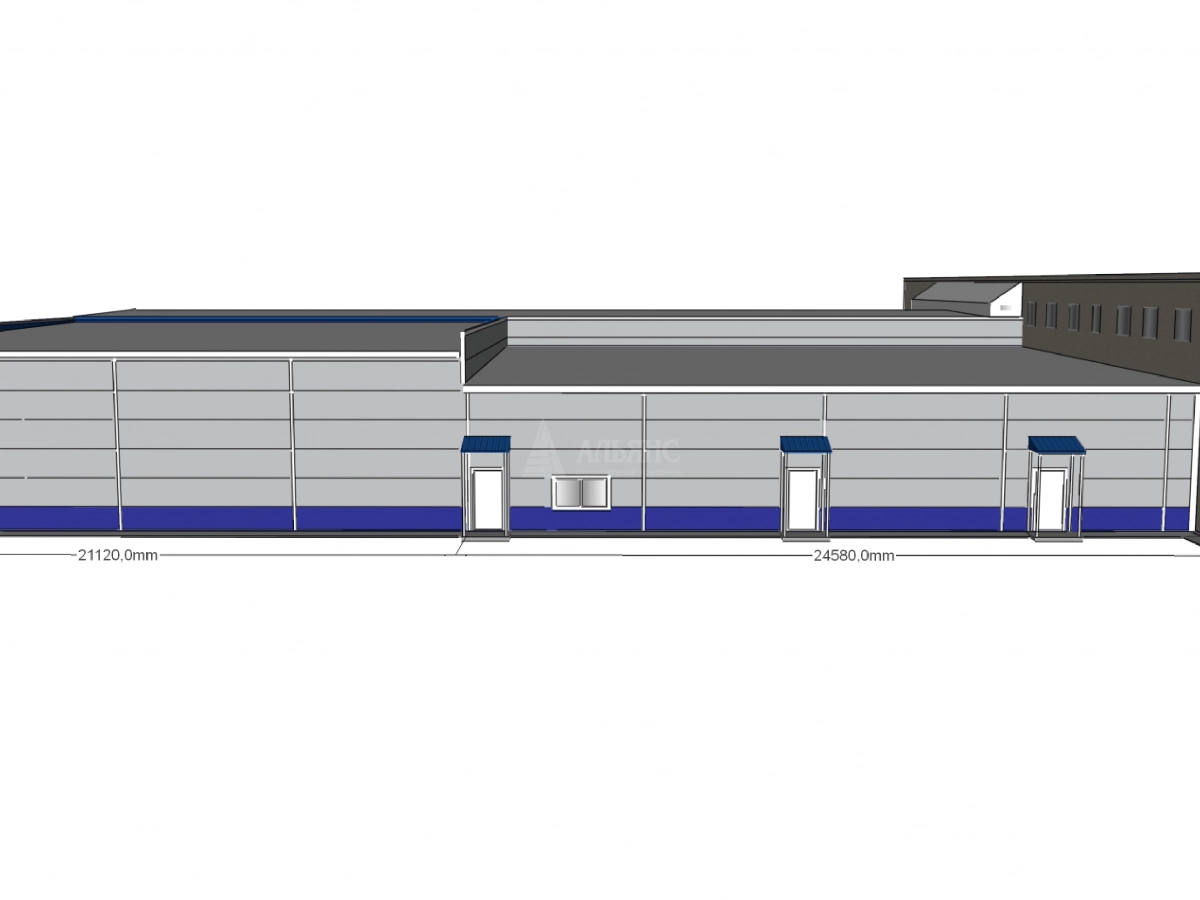 3D визуализация Ангар-склад из сэндвич-панелей - фото 9