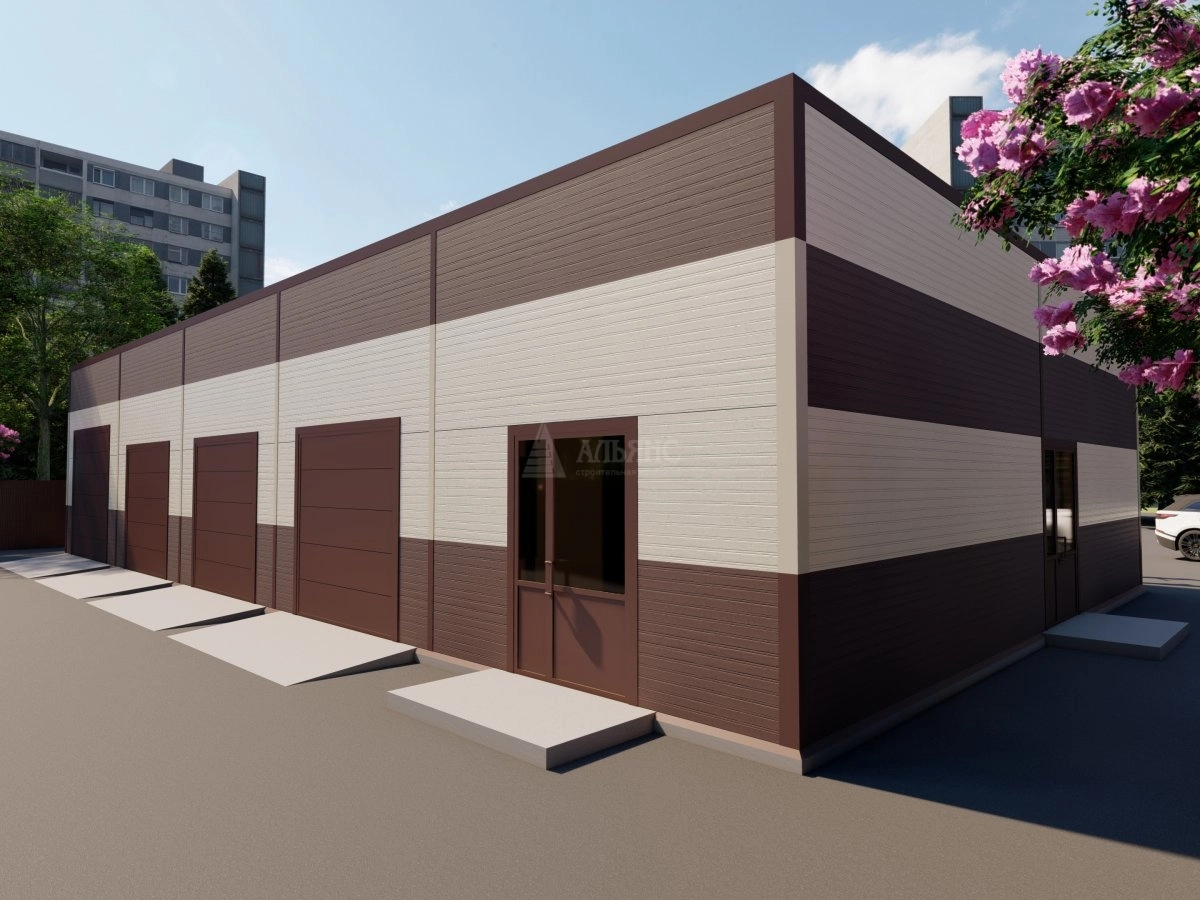 3D визуализация Автомойка из сэндвич-панелей - фото 3